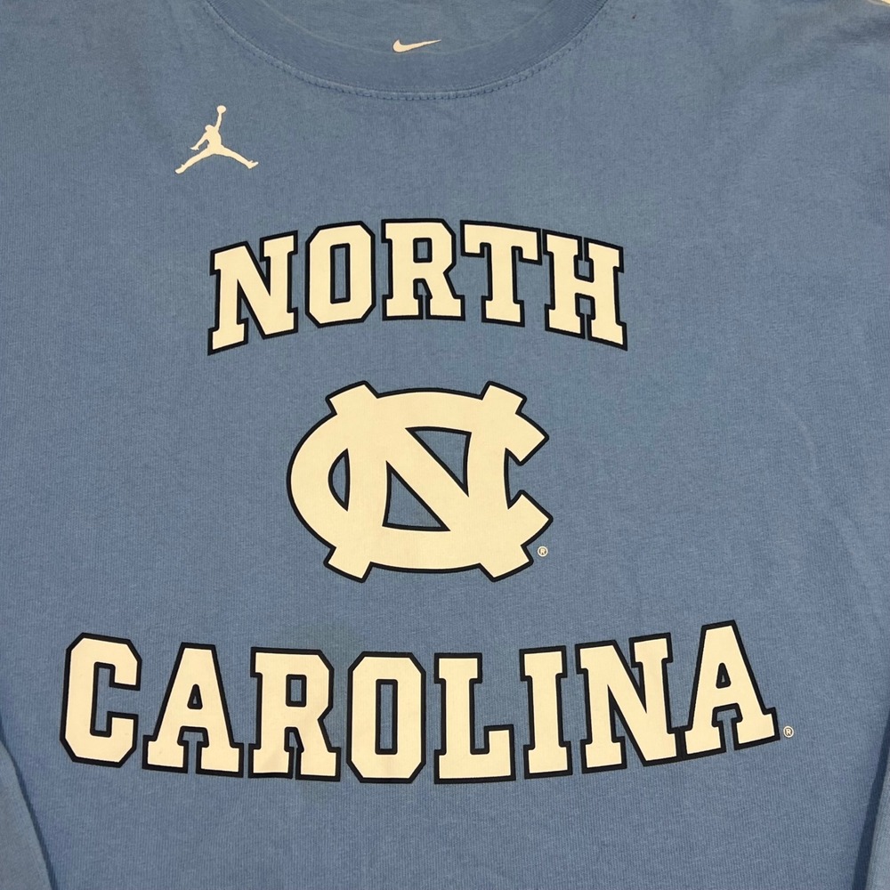 Nike Jordan Brand North Carolina Tar Heels Long Sleeve T-Shirt Blue Mens Medium